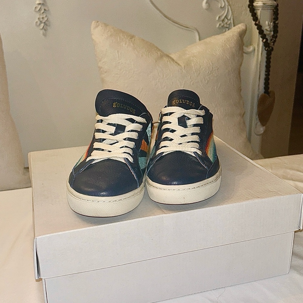 Soludos Navy and Rainbow Sneakers